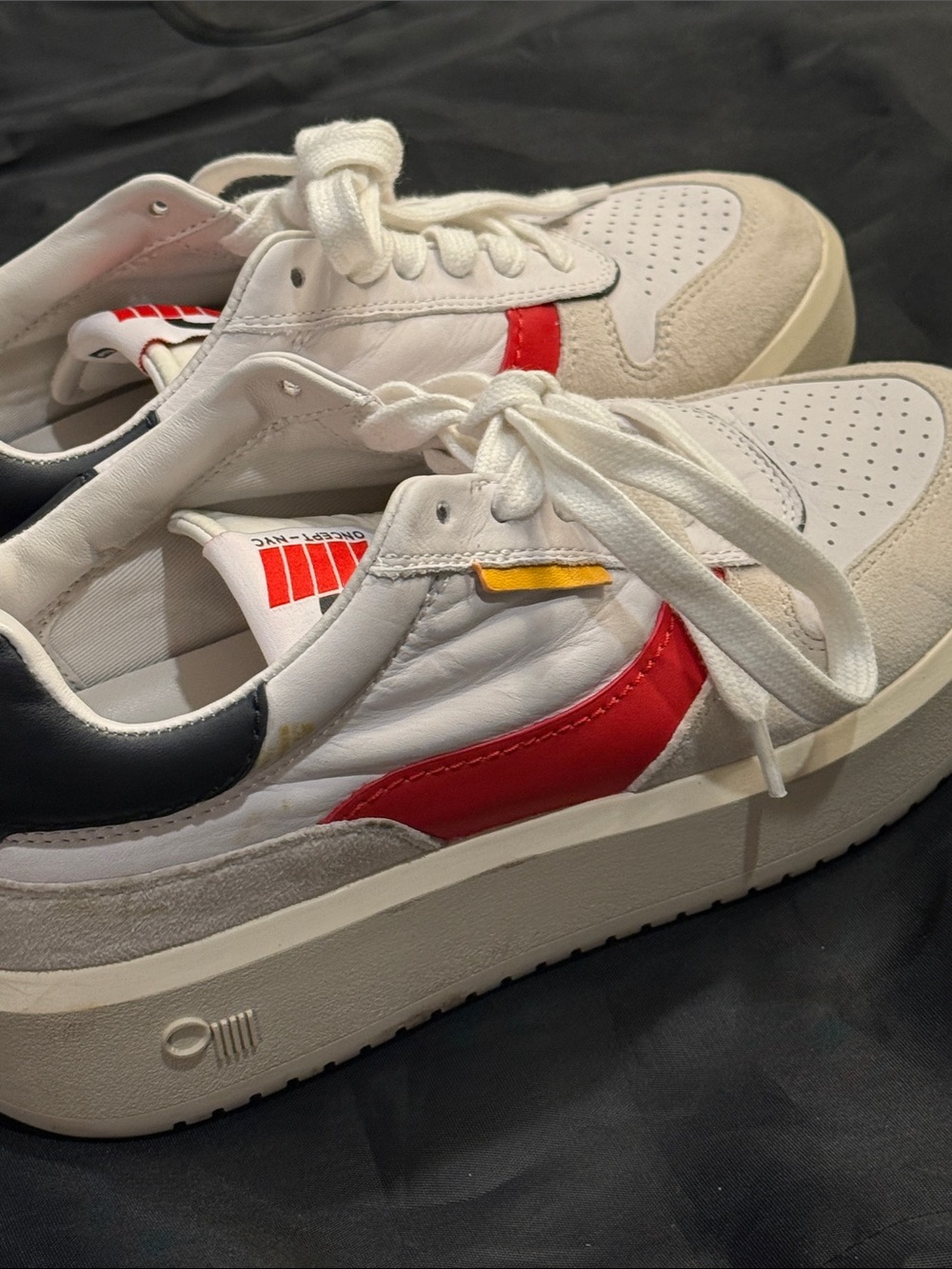 Oncept-NYC White and Red Low-Top Sneakers - Picture 7 of 7